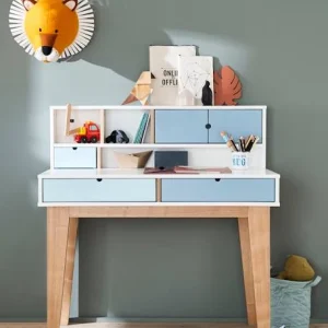 Bureau Enfant LIGNE OSLO Blanc/bleu/bois – Vertbaudet 16