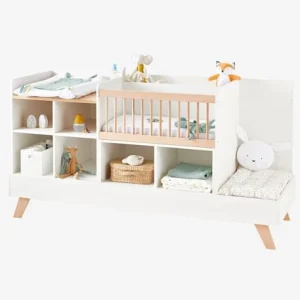 Lit Combiné 4 En 1 évolutif Avec Rangements Et Table à Langer COMBINID Blanc / Bois – Vertbaudet 12