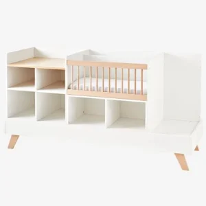 Lit Combiné 4 En 1 évolutif Avec Rangements Et Table à Langer COMBINID Blanc / Bois – Vertbaudet 14