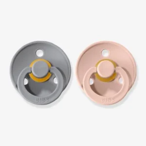 Lot De 2 Sucettes-tétines BIBS Colour, Taille 1 De 0 à 6 Mois Blush & Vanilla – Bibs 18