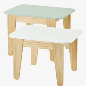 Tables Gigognes Gris Vert/bois + Blanc/bois – Vertbaudet 12